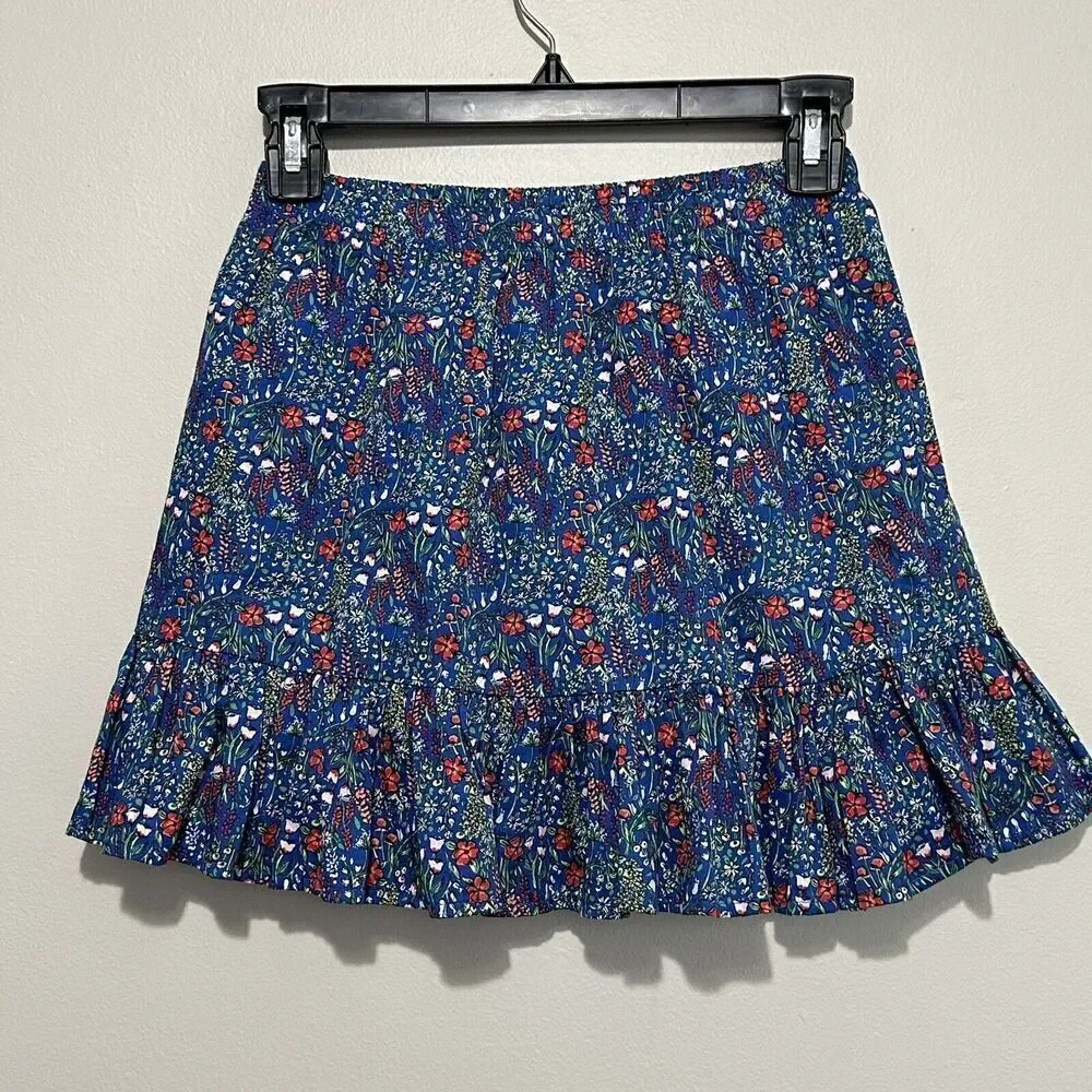 Gymboree Girls Floral Cotton Skirt Size 7/8 Lined‎ Tiered Cottagecore Prairie